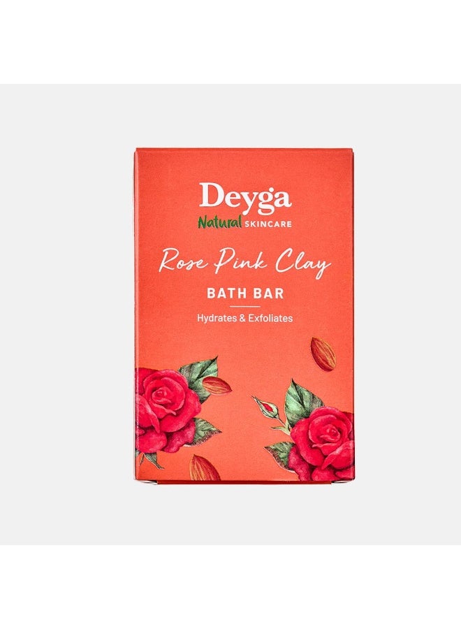 Deyga Rose Pink Clay Bath Bar | Brightens & Softens The Skin | Organic Handmade Soap  (125 g) - Image 1